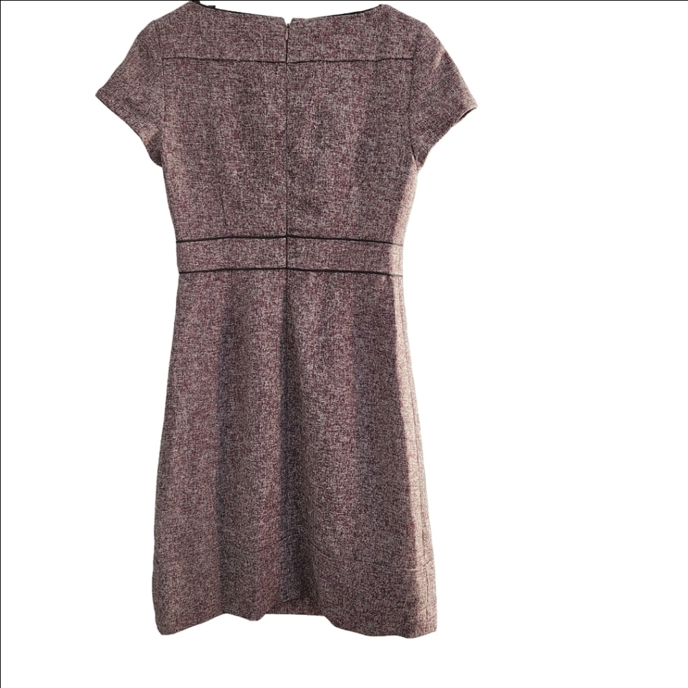 Ann Taylor Sz 4 Mulberry Tweed Short Sleeve Career Dress - Picture 2 of 6